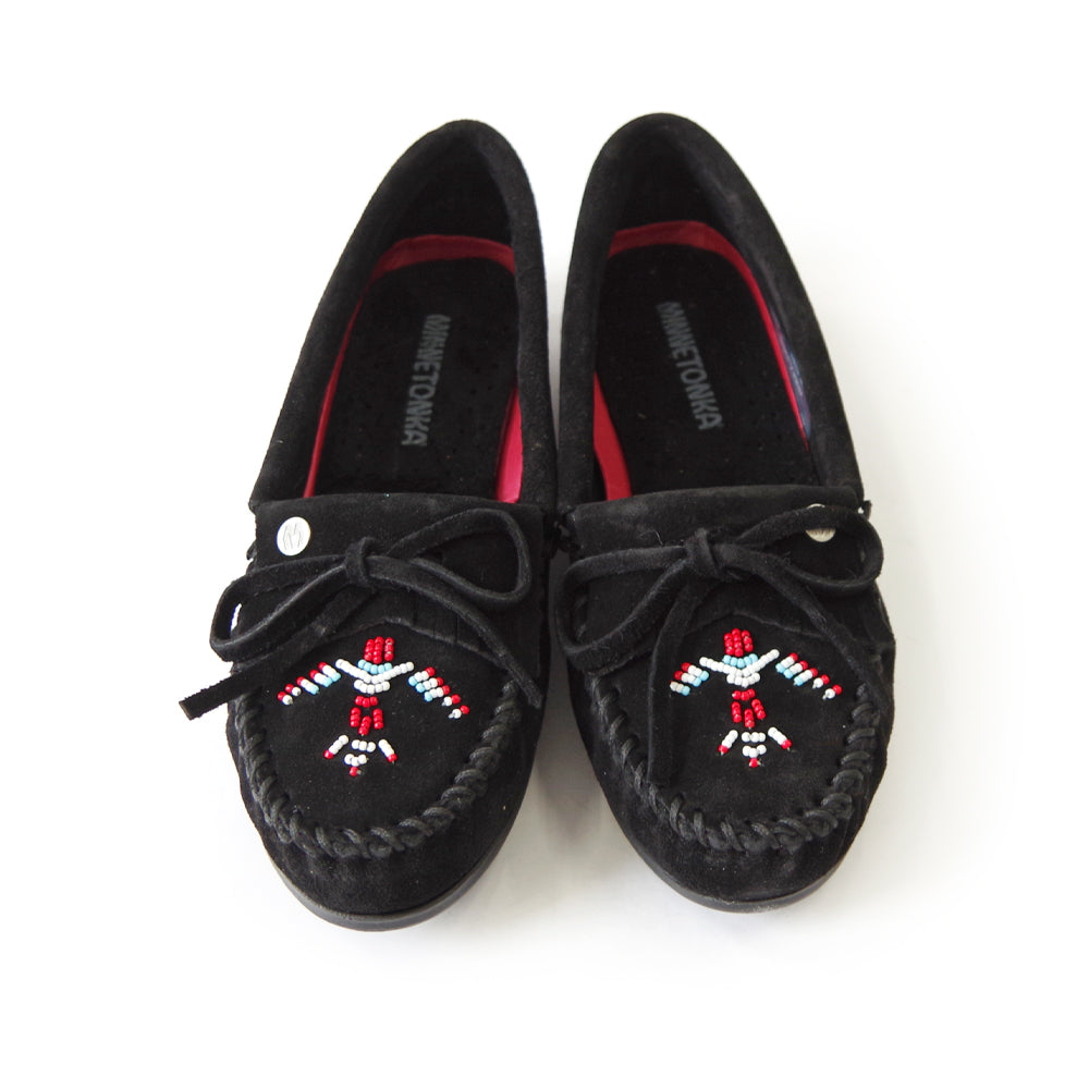 サンダーバード ビーズ刺繍 スエードモカシン【THUNDERBIRD ANIMIKII】BLACK