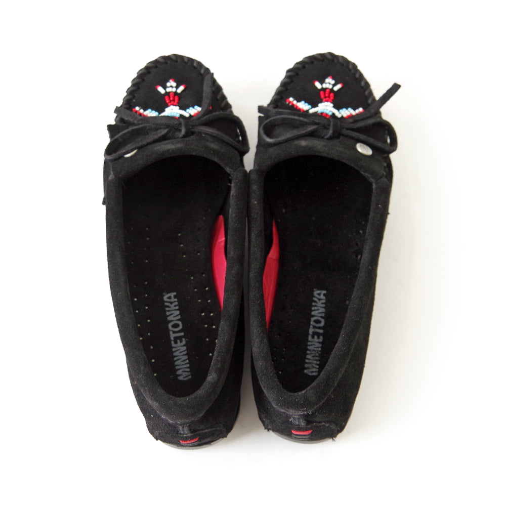 サンダーバード ビーズ刺繍 スエードモカシン【THUNDERBIRD ANIMIKII】BLACK