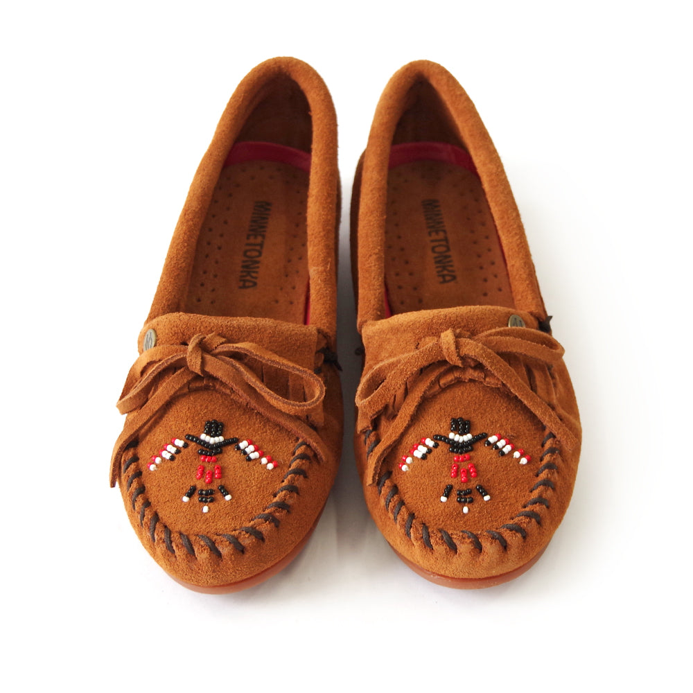 サンダーバード ビーズ刺繍 スエードモカシン【THUNDERBIRD ANIMIKII】BROWN