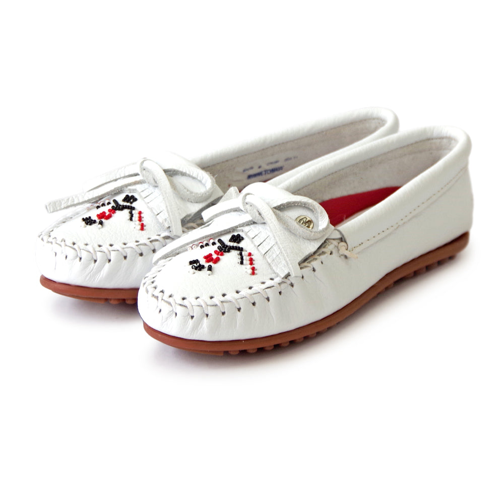サンダーバード ビーズ刺繍 ホワイトモカシン【THUNDERBIRD ANIMIKII 604TB】WHITE