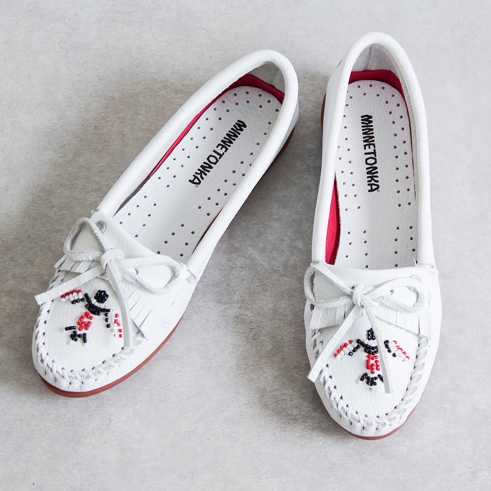 サンダーバード ビーズ刺繍 ホワイトモカシン【THUNDERBIRD ANIMIKII 604TB】WHITE