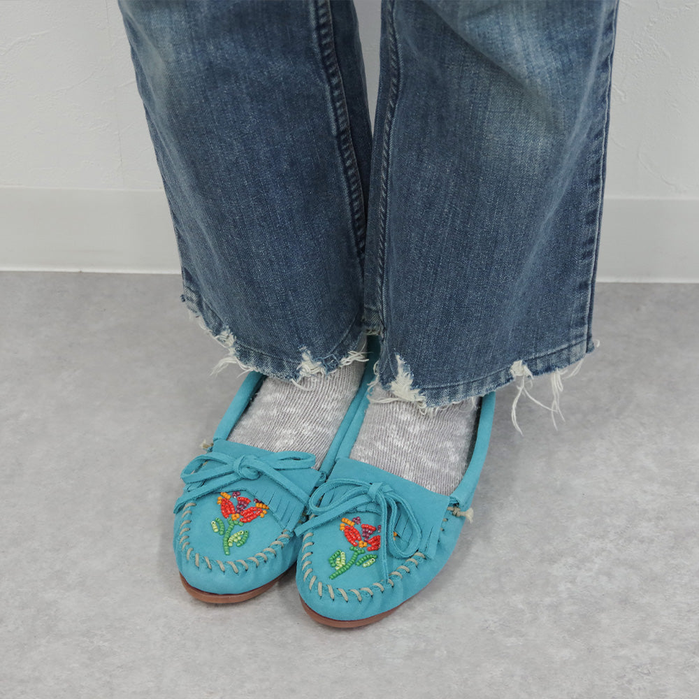 ビーズ フリンジ モカシン【ZIIGWAN WAABIGWAN MOC】TURQUOISE